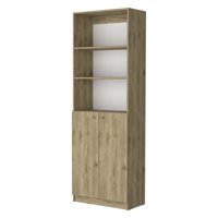 Fmfurniture - Biblioteca Estante 2 Puertas Melamina Fm-020C Cafe Claro