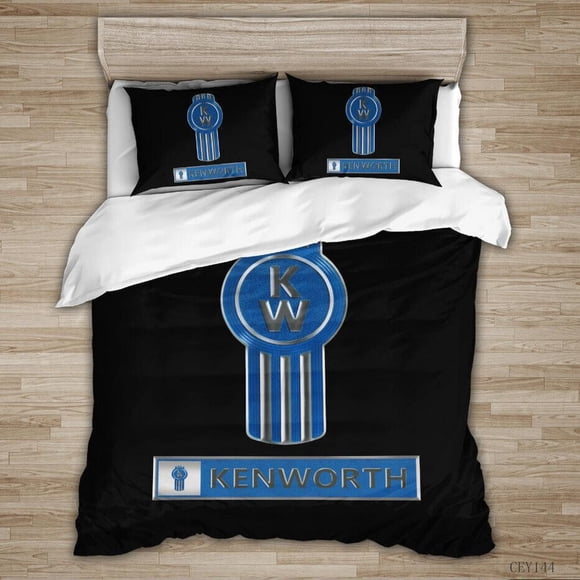 Kenworth Logo Black Quilt Duvet Cover Set Bedspread Bedclothes Bedding3-Piece Bedding Set