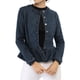 thumbnail image 2 of INSPIRE CHIC Chaquetas de Mezclilla para Mujer con Botones, Dobladillo Peplum, Mangas Largas, Chaquetas de Jean Cortas Azul M, 2 of 7