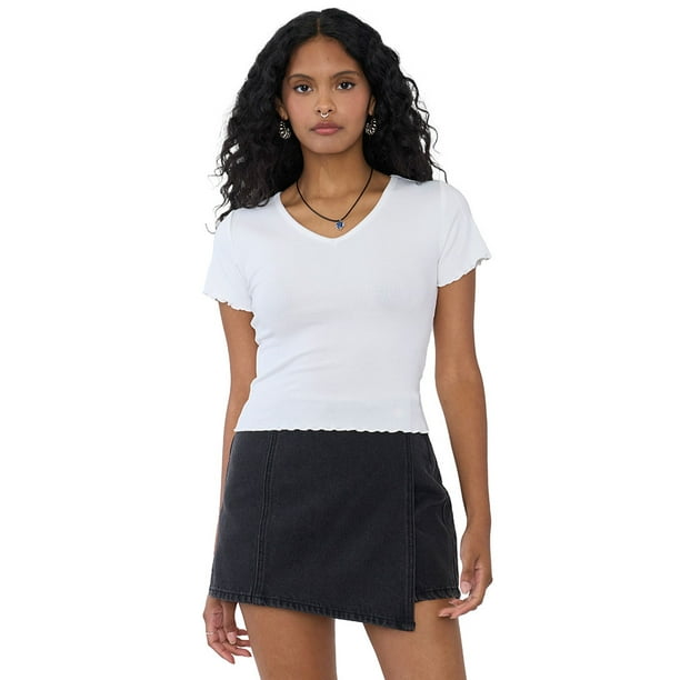 Polera Mujer Manga Corta Lisa Blanco Corona
