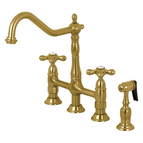 Grifo De Cocina Kingston Brass Heritage Con Pulverizador De Latón