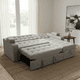 thumbnail image 3 of Sofá Cama en L Gris Oscuro 3 Plazas con Baúl y Puffs 200 cm, 3 of 7