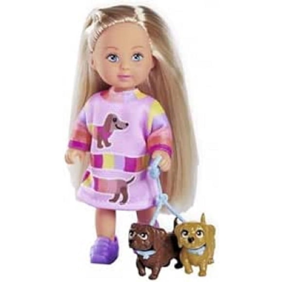 Muñeca Simba Evi Love para perros con dos perros salchicha, 12 cm