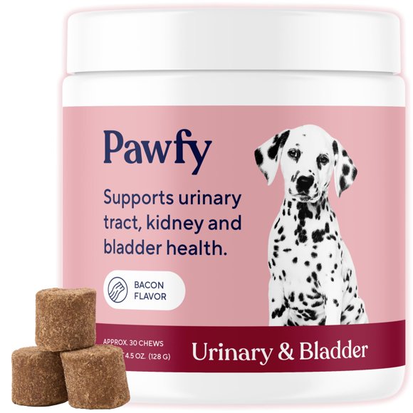 Suplemento para infecciones urinarias para perros Pawfy, arándanos y D-manosa, 30 masticables