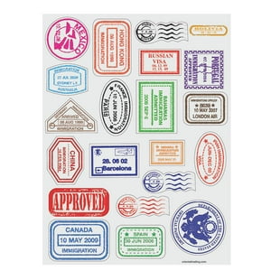 Hojas De Pegatinas Fun Express Passport Stamp Vbs (480 Pegatinas)