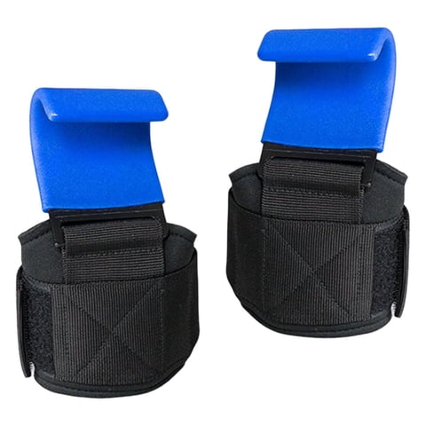 Ioensy - Juego De 2 Correas De Muñeca De Elevación Con Ganchos De Metal Mate Para Entrenamiento Pull-Up Azul