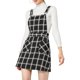 thumbnail image 1 of INSPIRE CHIC Vestido de Tirantes Ajustables a Cuadros para Mujer Regreso a Clases M Negro-Blanco, 1 of 8