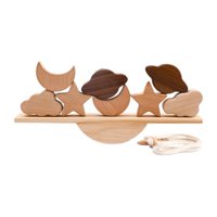 Magideal - Bloques De Equilibrio De Madera Juguetes Juego De Equilibrio De Madera Juguetes Sensoriales Juguetes Educativos Portátiles Juguetes De Apilamiento De Luna Y Estrella