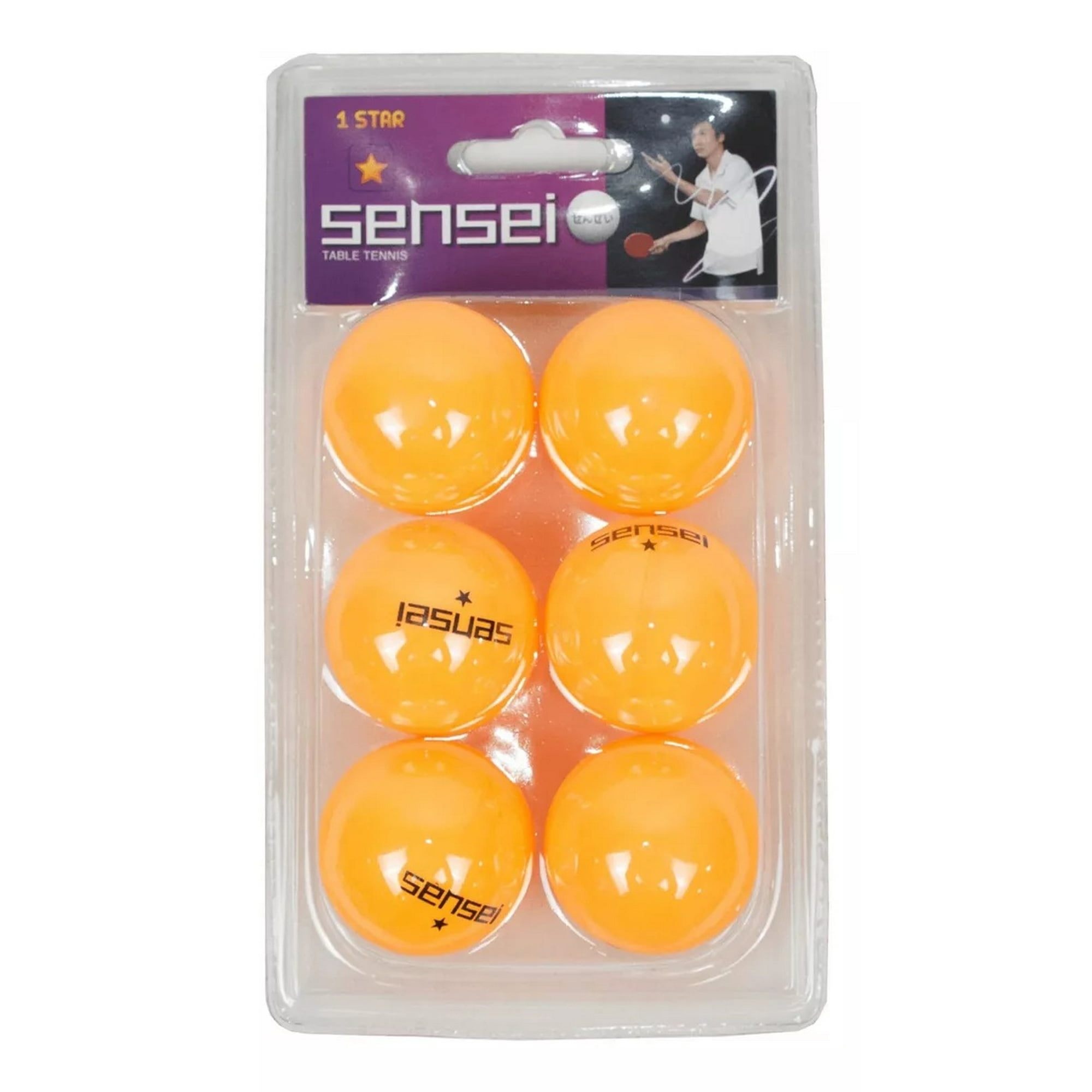Set 6 Pelotas Ping Pong 1 Estrella Sensei - Tenis De Mesa