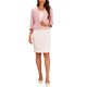 thumbnail image 2 of INSPIRE CHIC Elegante Blazer Corto para Mujeres Regreso a Clases Atuendo de Maestra Abierto al Frente Sin Cuello Manga 3/4 Chaqueta de Traje de Negocios Peplum S Rosa, 2 of 6