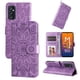 thumbnail image 1 of Funda tipo cartera FOXDOCK para Samsung Galaxy M52 5G , diseño girasol en relieve, cuero PU, cierre magnético, soporte y tarjetero, 1 of 5