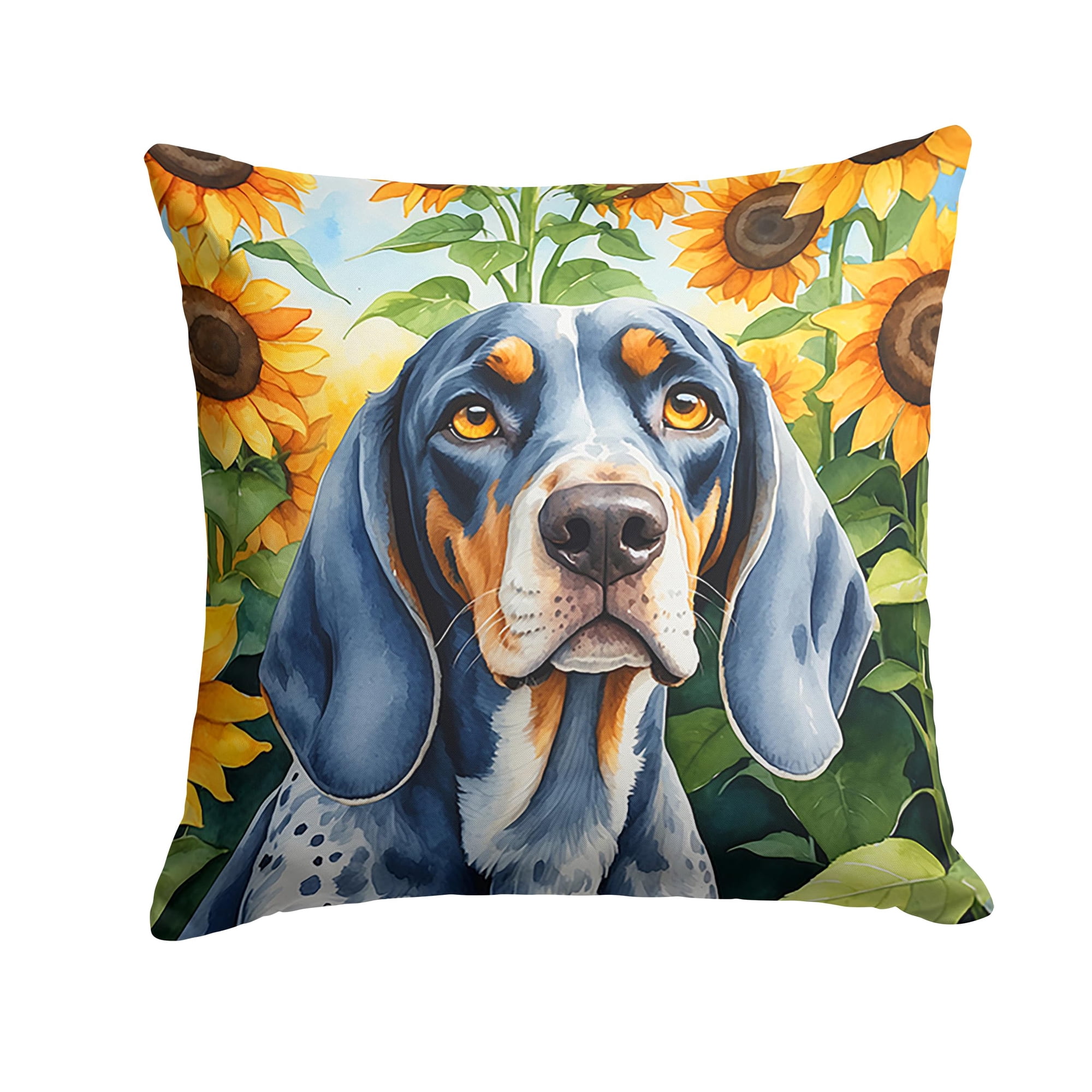 Carolines Treasures - Cojín In Sunflowers Bluetick Coonhound