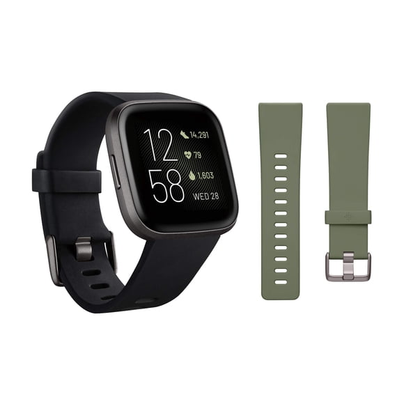 Smartwatch Fitbit Versa 2 Negro Carbón con Bandas Extra