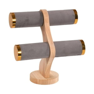 Genérico - Soporte Para Pulseras, Organizador De Almacenamiento De Brazaletes De 2 Niveles Para Aparador, Escaparate, Escaparate, Gris