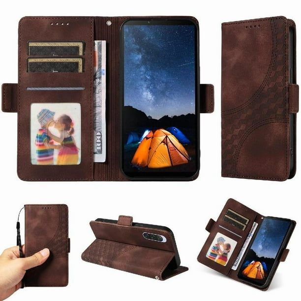 Carcasa FOXDOCK Sony Xperia 10 V de cuero PU, diseño acolchado clásico, protección contra caídas y rayones