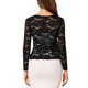 thumbnail image 3 of INSPIRE CHIC Bolero de Encaje Floral para Mujer con Dobladillo Volante, Cárdigan Recortado con Lazo Frontal, Cubierta Ligera de Verano Negro M, 3 of 7