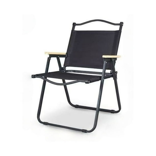 Silla Plegable Reforzada 135Kg con posa brazos de Madera para Camping Playa