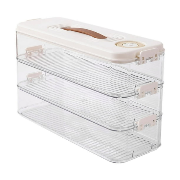 Contenedores De Almacenamiento De Alimentos Con Tapa Organizador De Refrigerador Contenedor Para Carne Cocina 3 Capas