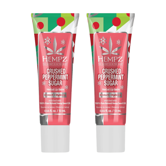 Bálsamo labial Hempz, menta triturada, azúcar y hierbas, 13 ml (paquete de 2)