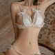 thumbnail image 1 of Mesh Bead Temptation Sexy Lingerie Set, Semi-sheer Breathable Bow Bra & Bead String Bikini Panty, Women's Sexy Lingerie & Underwear, 1 of 3