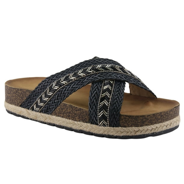 Sandalia Chalada Mujer Lila-10 Negro Plataforma