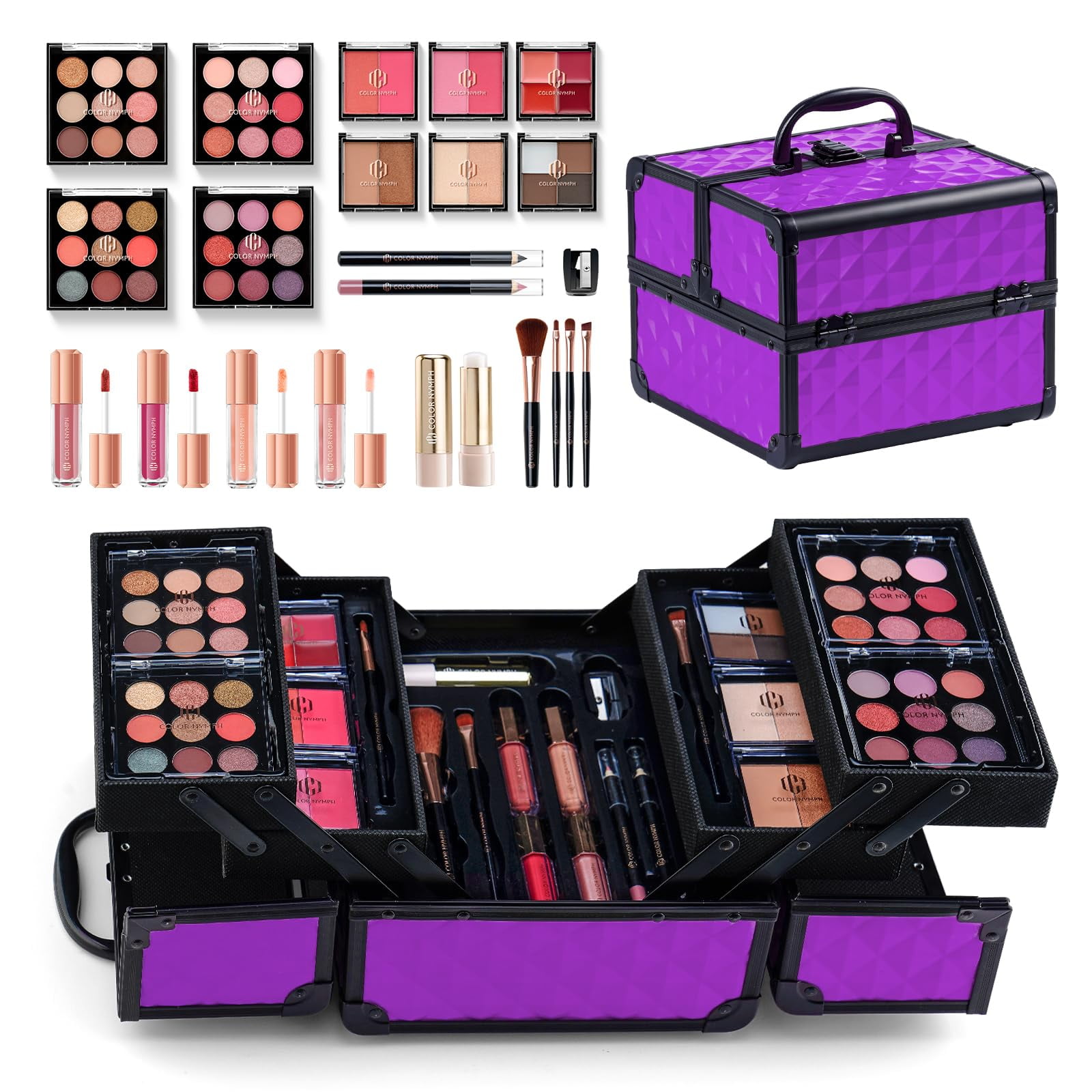 Kit De Maquillaje Color Nymph Todo En Uno Con Funda De Tren Para Niñas