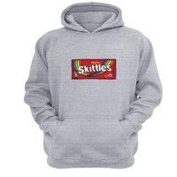 Genérico - Polerón Canguro Skittles Gris Claro Talla S Unisex