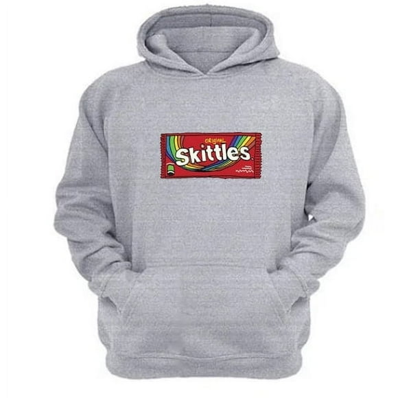 Polerón Canguro Skittles Gris Claro Talla L Unisex