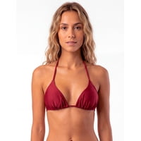 Samia - Bikini Triángulo Drapeado Rojo Brillante