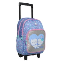 Mochila Ruedas Infantil Niña Chips Gato Corazon Lila Head