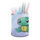 thumbnail image 1 of Bebé Tortuga-theme Cylinder Pen Holder Pencil Organizer with Flannel Lining PVC Leather Material Cardboard Base for study work 10*8CM, 1 of 6