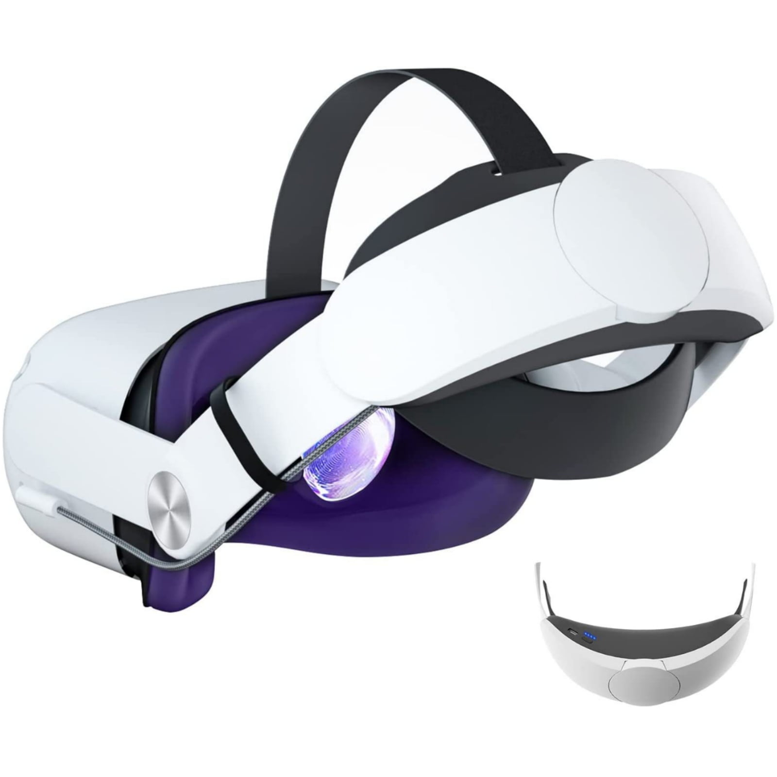 Genérico - Estribo Para Vr Con Batería, Paquete De Energía De Carga Rápida De 10,000mah, Cinta De Cabeza Ajustable Para Mayor Soporte Y Equilibrio, Compatible Con Meta Quest 2
