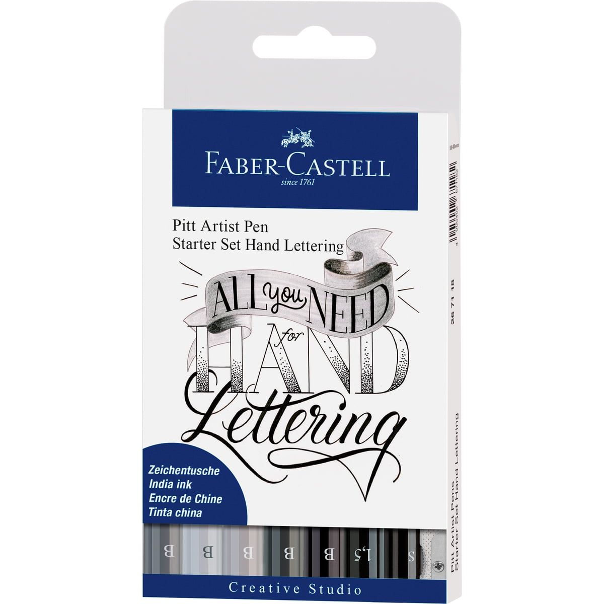 Faber-castell - Set De Lettering Tonos Negros 8 Unidades