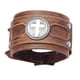 thumbnail image 4 of PU Cuero Brazalete Pulsera Pulsera Hebilla Steampunk Hecho A Mano Marrón, 4 of 5