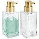 thumbnail image 1 of Dispensador de jabón espumoso mDesign 400 ml Pack de 2 Transparente/Latón suave, 1 of 8