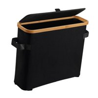 Magideal - Soporte De Papel Higiénico De Bambú Para Almacenamiento De Papel Higiénico, Accesorios, Organizador De Baño Que Ahorra Espacio Con Tapa De Bambú Para Negro