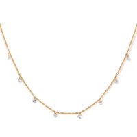 Elbauldejuma - Cadena Colgante Punto De Luz Zirconia Chapado En Oro 18K