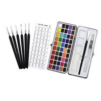 Bothyi - Kit De Paleta De Pintura De Acuarela Portátil Y Estuche De Almacenamiento, Juego De Lata De 50 Colores