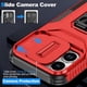 thumbnail image 2 of Funda Armada para iPhone 17 con Tapa Deslizante y Soporte Magnético Giratorio Rojo, 2 of 5
