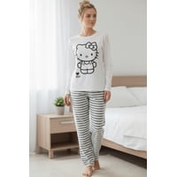 Pijama Micropolar Mujer Hello Kitty Beige S