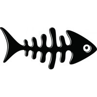 Rienda Libre Graphics - Decomural Fish Skeleton Fishing Sign Ws-46770