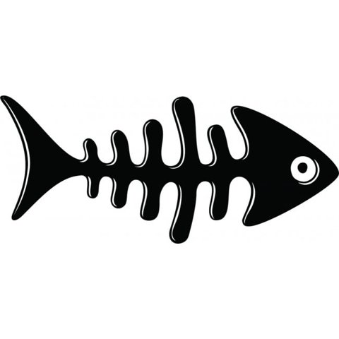 Rienda Libre Graphics - Decomural Fish Skeleton Fishing Sign Ws-46770
