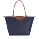 thumbnail image 1 of Bolso de mano Longchamp de nailon con detalles en cuero, azul marino, grande, 1 of 3