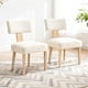 thumbnail image 2 of Wooden Dining Chairs Set of 2, Modern Fabric Upholstered Kitchen Side Chairs with Comfortable Seat for Dining Room, Living Room or Patio, Beige, 2 of 3