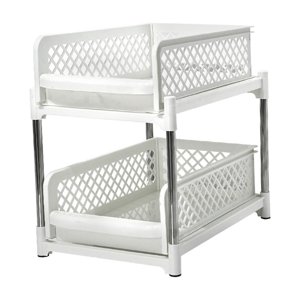 Bothyi - Organizador De Armario Extraíble Con Estante De Almacenamiento Multifuncional De 2 Capas Para Cocina, Color Blanco