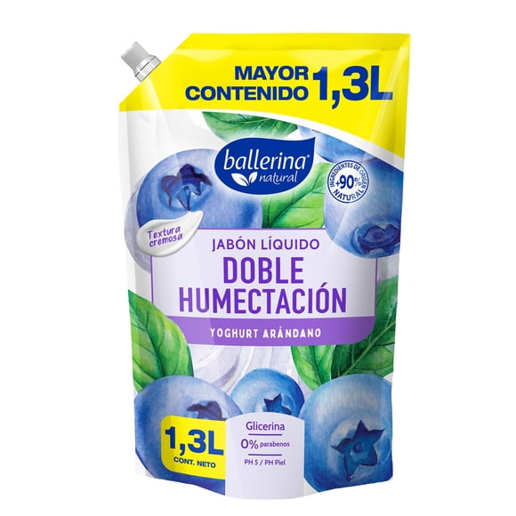 Jabón Ballerina Yogurth Arándanos, 1300 ML