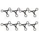 thumbnail image 3 of 6/8/10pcs 3 Way Rolling Barrel Swivels Sólido Rig Ring Pesca Línea Conector B, 3 of 5
