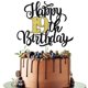 thumbnail image 1 of Decoración para tartas Leetaivie con purpurina para cumpleaños número 19, color negro y dorado, 1 of 6