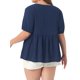 thumbnail image 4 of Agnes Orinda Blusas de Mujer Tallas Grandes Babydoll Textura Cuello Redondo Manga Corta Verano Casual Flowy 3X Azul Marino, 4 of 8