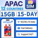 thumbnail image 1 of Tarjeta SIM JETSIM 15 GB de datos ilimitados por 15 días APAC, 1 of 6
